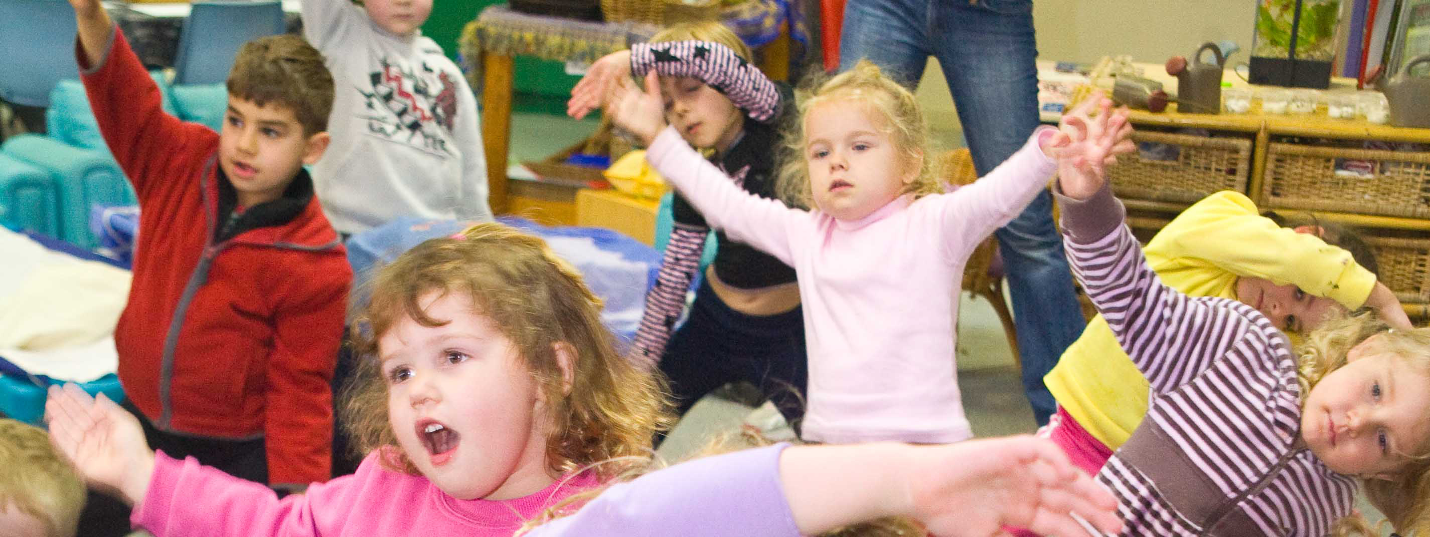 Children dancing to music